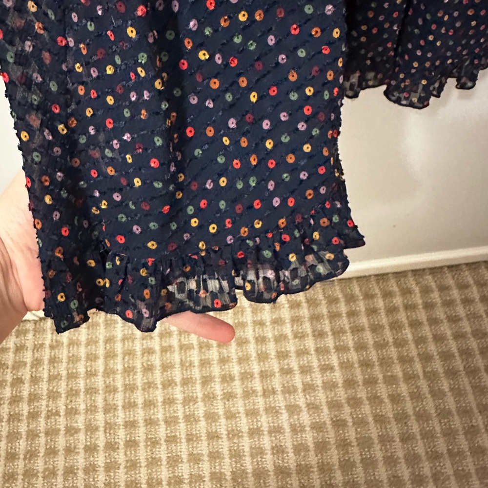 Madewell Flutter Sleeve Ruffle Hem Mini Dress - Size 4 - Size Small - Picture 8 of 12